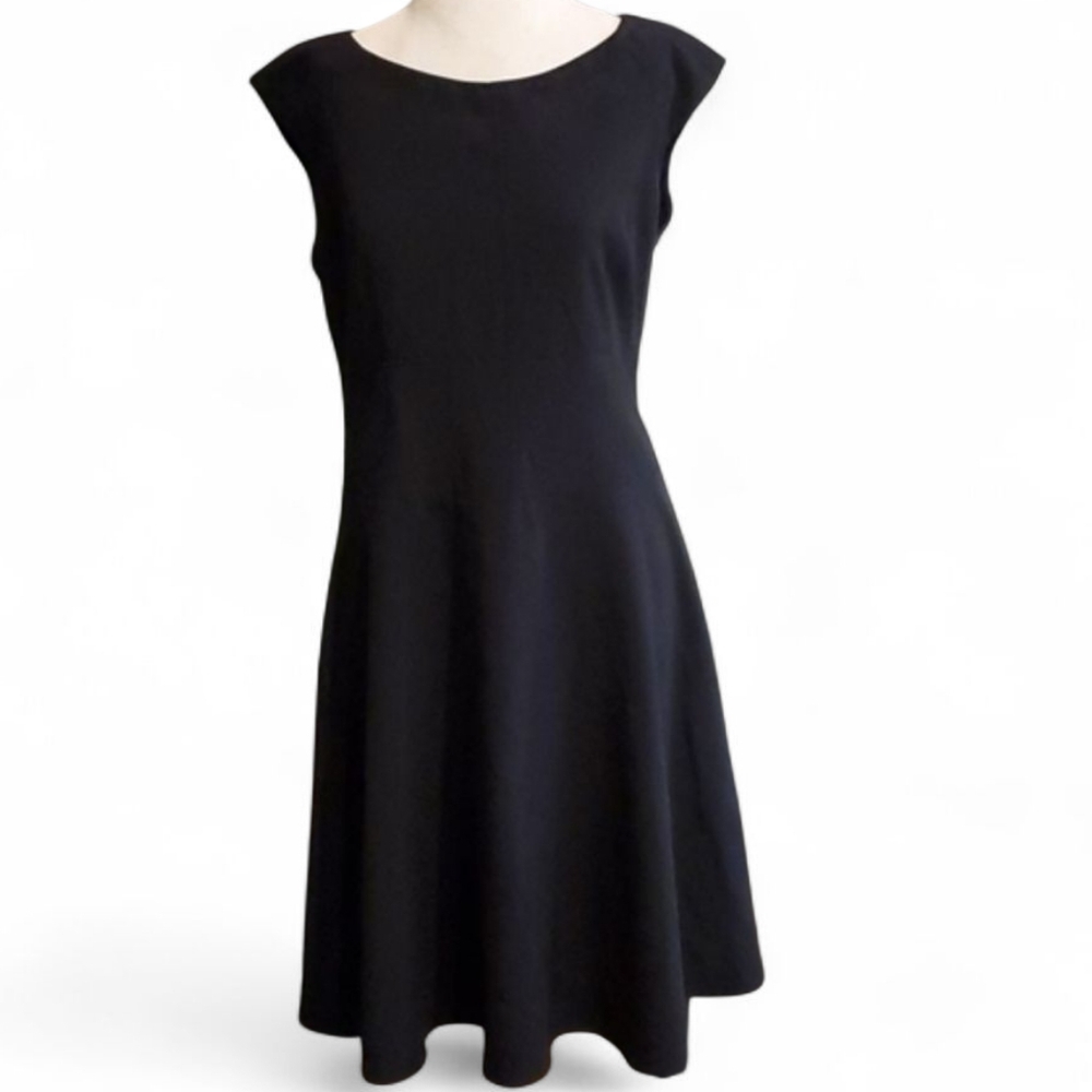 Marc New York Andrew Marc Black Fit & Flare Career Dress | Size 10 - Picture 2 of 9